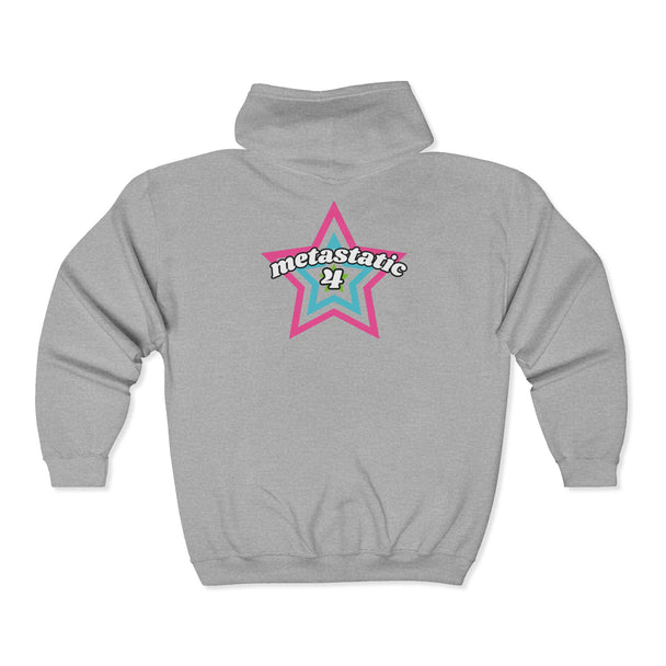metastatic 4 — superhero star emblem - zipped hoodie