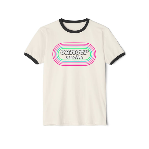Cancer Sucks Retro Ringer T-Shirt