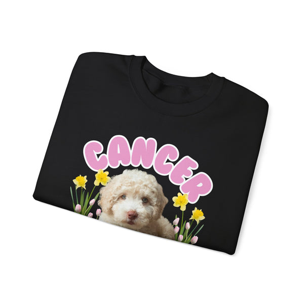 Cancer Sucks Puppy Flower Power Comfort-Fit Crewneck
