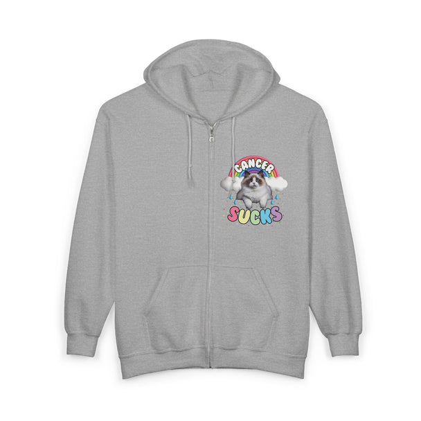Cancer Sucks, But Here's a Cutie Cat Zip Up Hoodie