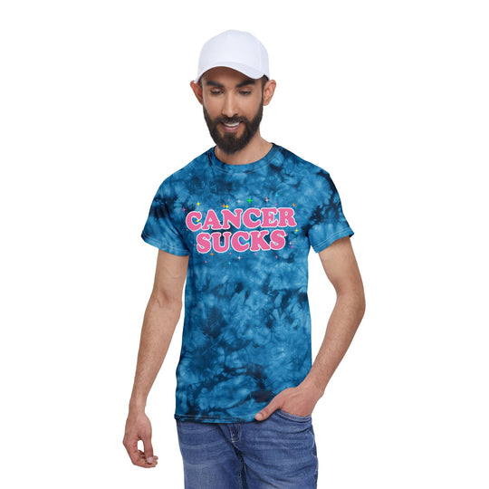 Cancer Sucks Stars Tie-Dye T-Shirt