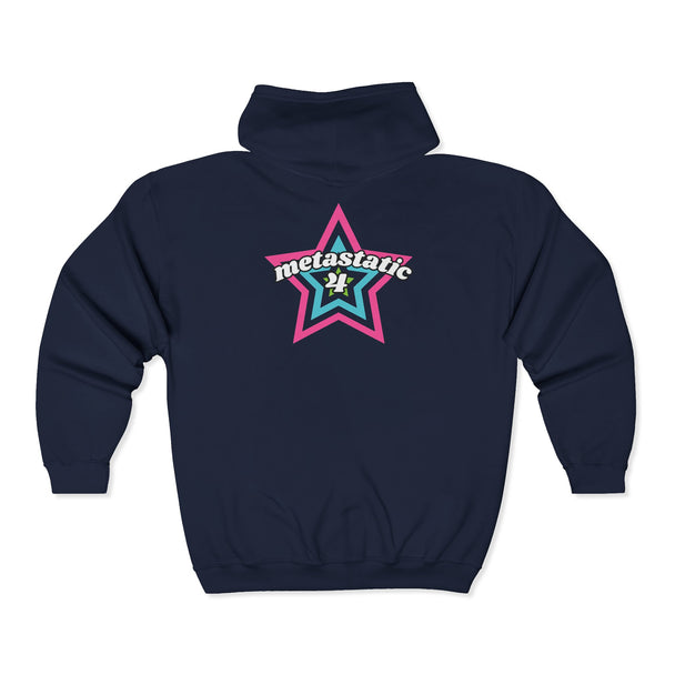 metastatic 4 — superhero star emblem - zipped hoodie
