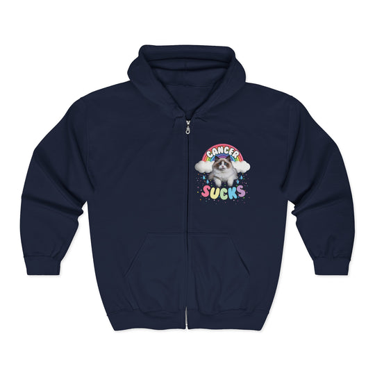 Cancer Sucks, But Here's a Cutie Cat Zip Up Hoodie