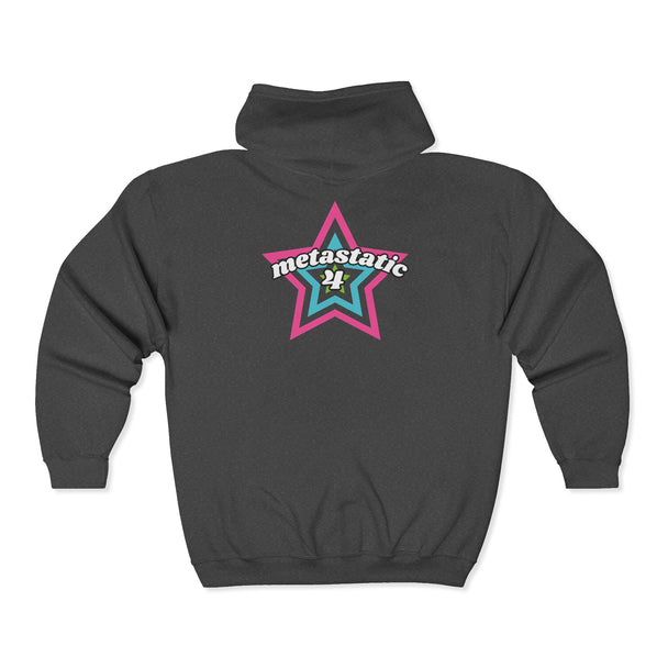 metastatic 4 — superhero star emblem - zipped hoodie