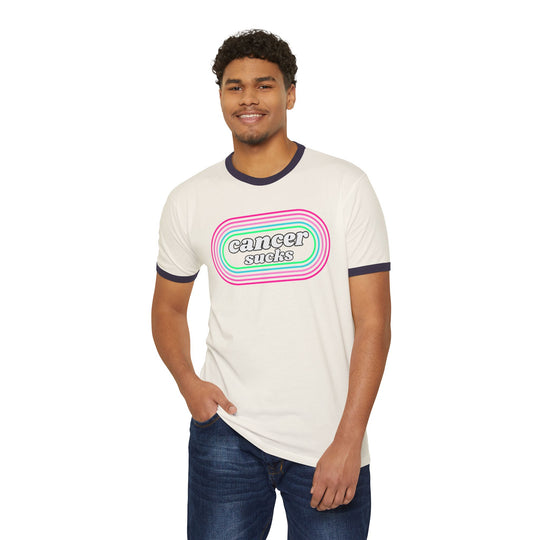 Cancer Sucks Retro Ringer T-Shirt