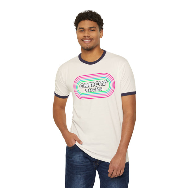 Cancer Sucks Retro Ringer T-Shirt