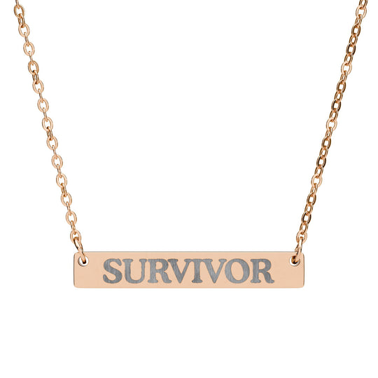 SURVIVOR Bar Necklace  —  Pendant for Cancer & Trauma Survivors