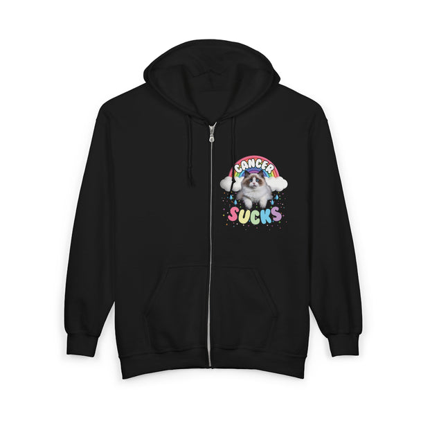 Cancer Sucks, But Here's a Cutie Cat Zip Up Hoodie