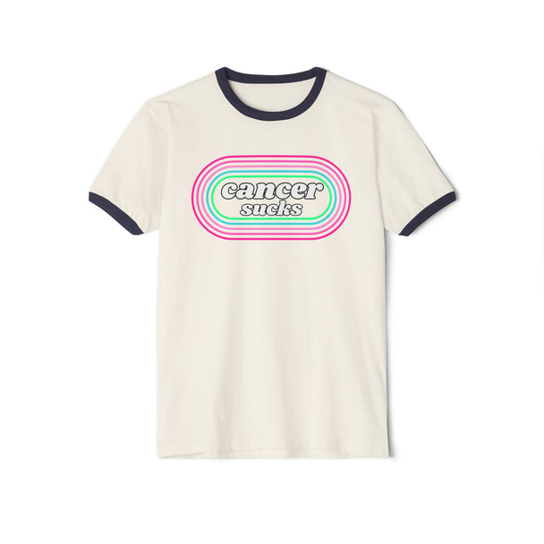Cancer Sucks Retro Ringer T-Shirt