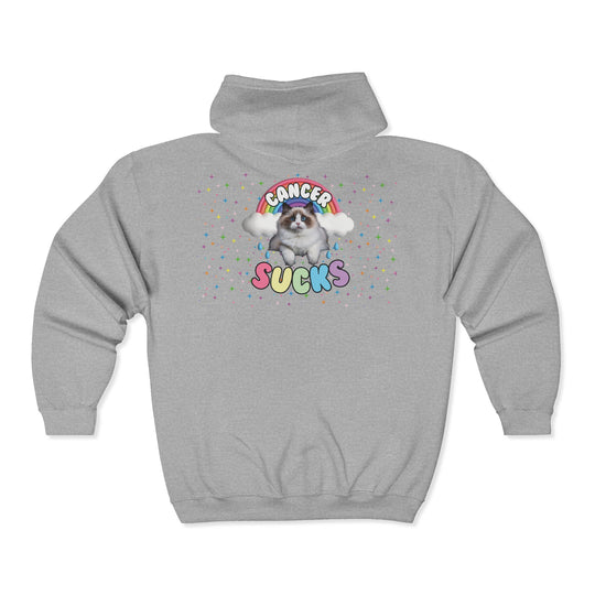 Cancer Sucks, But Here's a Cutie Cat Zip Up Hoodie