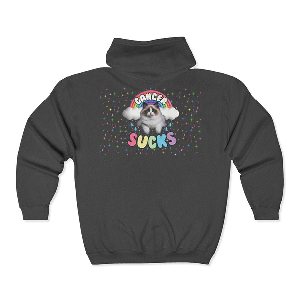 Cancer Sucks, But Here's a Cutie Cat Zip Up Hoodie
