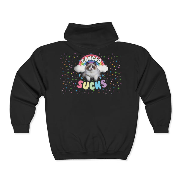 Cancer Sucks, But Here's a Cutie Cat Zip Up Hoodie