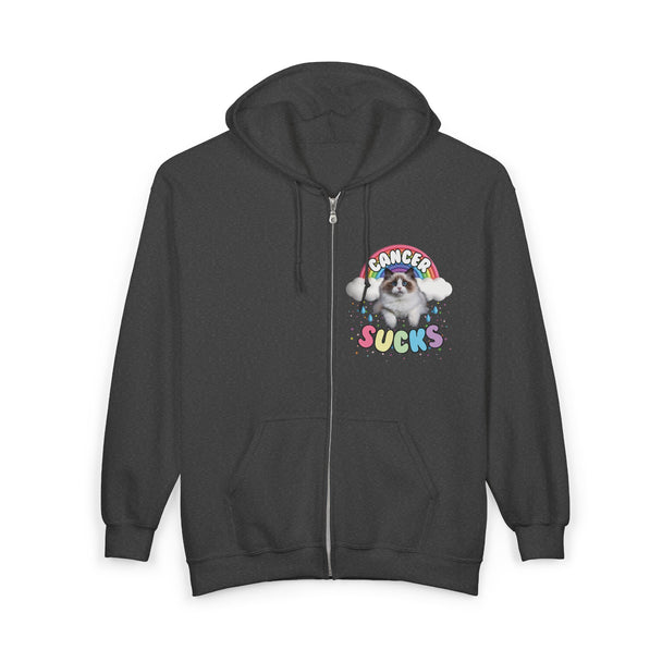 Cancer Sucks, But Here's a Cutie Cat Zip Up Hoodie