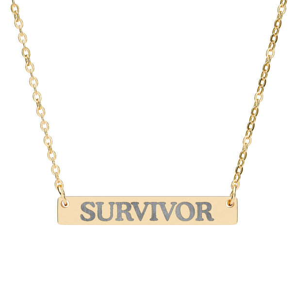 SURVIVOR Bar Necklace  —  Pendant for Cancer & Trauma Survivors